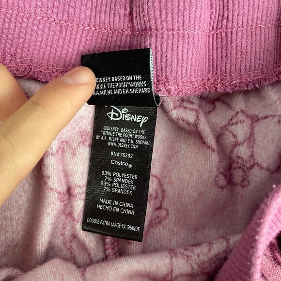 Disney Womens Pink Velour Active Pajama Sweatpants Pooh bear prints,Size XXLarge - Picture 6 of 8